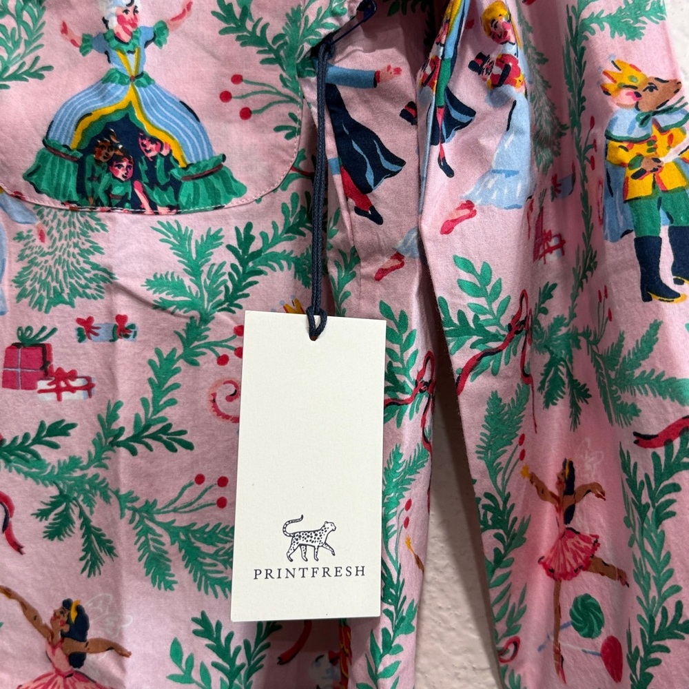 NWT Printfresh Women's Nutcracker Dreams 100% Organic Cotton Pajama Top Sz S - Picture 6 of 8